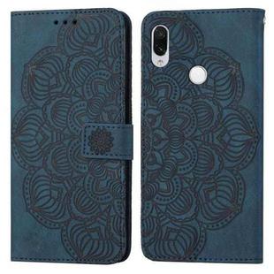 For Xiaomi Redmi Note 7 / Note 7 Pro Mandala Embossed Flip Leather Phone Case(Blue)