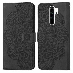 For Xiaomi Redmi 9 Mandala Embossed Flip Leather Phone Case(Black)