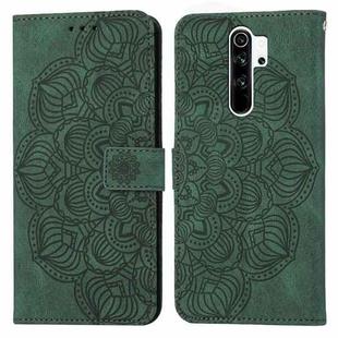 For Xiaomi Redmi 9 Mandala Embossed Flip Leather Phone Case(Green)