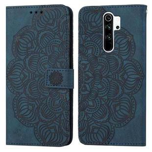 For Xiaomi Redmi 9 Mandala Embossed Flip Leather Phone Case(Blue)