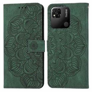 For Xiaomi Redmi 9C / 10A Mandala Embossed Flip Leather Phone Case(Green)