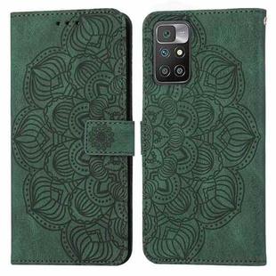 For Xiaomi Redmi 10 Mandala Embossed Flip Leather Phone Case(Green)