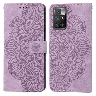 For Xiaomi Redmi 10 Mandala Embossed Flip Leather Phone Case(Purple)