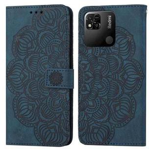 For Xiaomi Redmi 10C Mandala Embossed Flip Leather Phone Case(Blue)