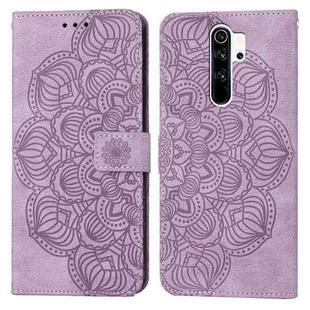 For Xiaomi Redmi Note 8 Pro Mandala Embossed Flip Leather Phone Case(Purple)