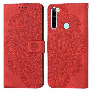 For Xiaomi Redmi Note 8T Mandala Embossed Flip Leather Phone Case(Red)