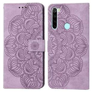 For Xiaomi Redmi Note 8T Mandala Embossed Flip Leather Phone Case(Purple)