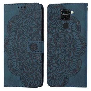 For Xiaomi Redmi Note 9 Mandala Embossed Flip Leather Phone Case(Blue)