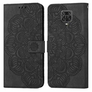 For Xiaomi Redmi Note 9 Pro Mandala Embossed Flip Leather Phone Case(Black)