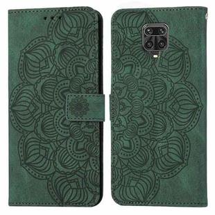 For Xiaomi Redmi Note 9 Pro Mandala Embossed Flip Leather Phone Case(Green)