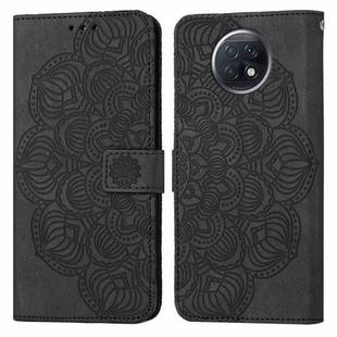 For Xiaomi Redmi Note 9T Mandala Embossed Flip Leather Phone Case(Black)