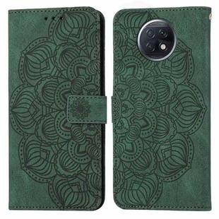 For Xiaomi Redmi Note 9T Mandala Embossed Flip Leather Phone Case(Green)