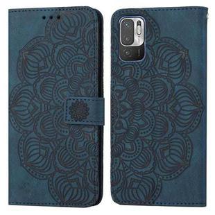 For Xiaomi Redmi Note 10 5G Mandala Embossed Flip Leather Phone Case(Blue)
