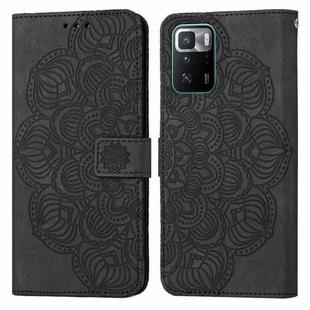 For Xiaomi Redmi Note 10 Pro 5G Mandala Embossed Flip Leather Phone Case(Black)