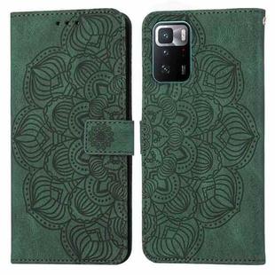 For Xiaomi Redmi Note 10 Pro 5G Mandala Embossed Flip Leather Phone Case(Green)