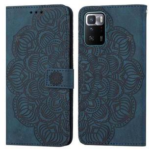 For Xiaomi Redmi Note 10 Pro 5G Mandala Embossed Flip Leather Phone Case(Blue)