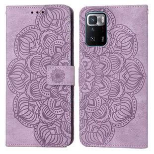 For Xiaomi Redmi Note 10 Pro 5G Mandala Embossed Flip Leather Phone Case(Purple)