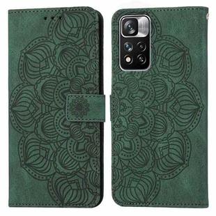 For Xiaomi Redmi Note 11 Pro 5G Mandala Embossed Flip Leather Phone Case(Green)