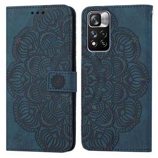 For Xiaomi Redmi Note 11 Pro 5G Mandala Embossed Flip Leather Phone Case(Blue)