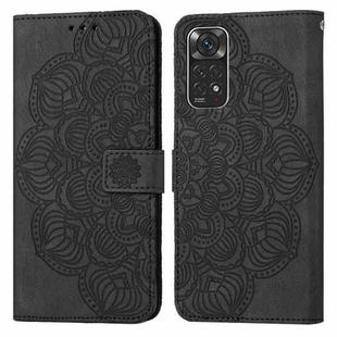 For Xiaomi Redmi Note 11 International Mandala Embossed Flip Leather Phone Case(Black)