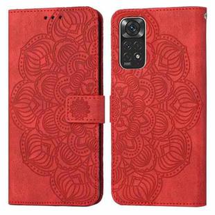 For Xiaomi Redmi Note 11 International Mandala Embossed Flip Leather Phone Case(Red)