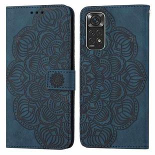 For Xiaomi Redmi Note 11 International Mandala Embossed Flip Leather Phone Case(Blue)
