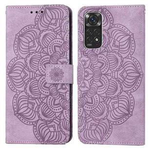 For Xiaomi Redmi Note 11 International Mandala Embossed Flip Leather Phone Case(Purple)