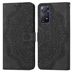 For Xiaomi Redmi Note 11 Pro International Mandala Embossed Flip Leather Phone Case(Black)