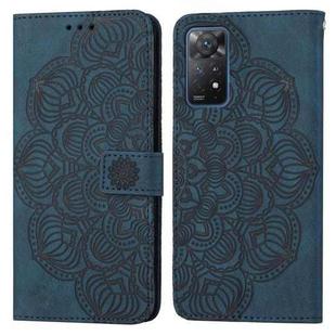 For Xiaomi Redmi Note 11 Pro International Mandala Embossed Flip Leather Phone Case(Blue)