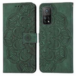 For Xiaomi Mi 10T / 10T Pro Mandala Embossed Flip Leather Phone Case(Green)