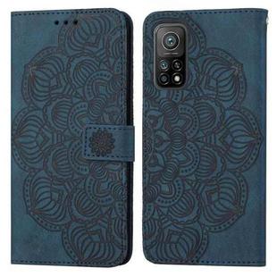 For Xiaomi Mi 10T / 10T Pro Mandala Embossed Flip Leather Phone Case(Blue)