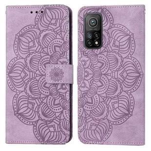 For Xiaomi Mi 10T / 10T Pro Mandala Embossed Flip Leather Phone Case(Purple)