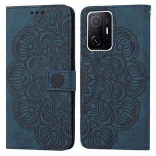 For Xiaomi 11T Mandala Embossed Flip Leather Phone Case(Blue)
