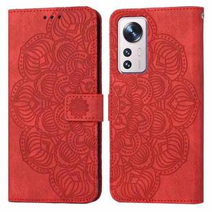 For Xiaomi 12 Lite Mandala Embossed Flip Leather Phone Case(Red)