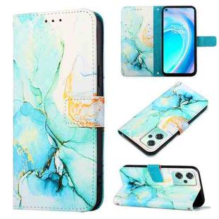 For OnePlus Nord CE 2 Lite 5G Marble Pattern Flip Leather Phone Case(Green LS003)