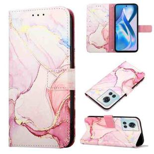 For OnePlus Ace Marble Pattern Flip Leather Phone Case(Rose Gold LS005)