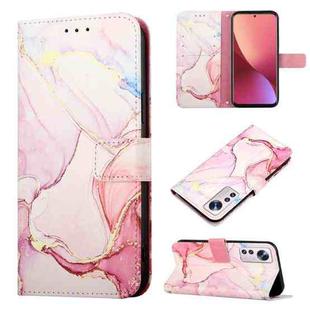 For Xiaomi 12 Lite Marble Pattern Flip Leather Phone Case(Rose Gold LS005)