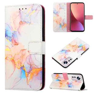 For Xiaomi 12 Lite Marble Pattern Flip Leather Phone Case(Galaxy Marble White LS004)