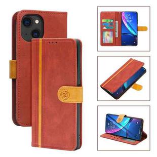 Skin Feel Leather Wallet Phone Case For iPhone 13(Red)