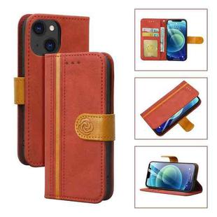 Skin Feel Leather Wallet Phone Case For iPhone 13 mini(Red)