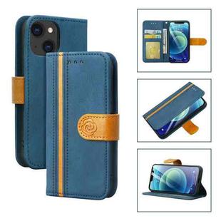 Skin Feel Leather Wallet Phone Case For iPhone 13 mini(Blue)