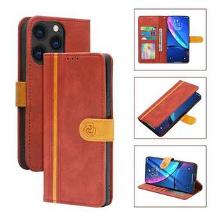 Skin Feel Leather Wallet Phone Case For iPhone 13 Pro(Red)