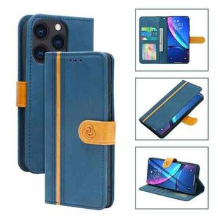 Skin Feel Leather Wallet Phone Case For iPhone 13 Pro(Blue)