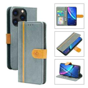 Skin Feel Leather Wallet Phone Case For iPhone 13 Pro(Grey)