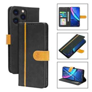 Skin Feel Leather Wallet Phone Case For iPhone 13 Pro Max(Black)