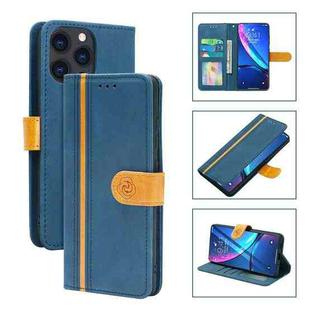 Skin Feel Leather Wallet Phone Case For iPhone 13 Pro Max(Blue)
