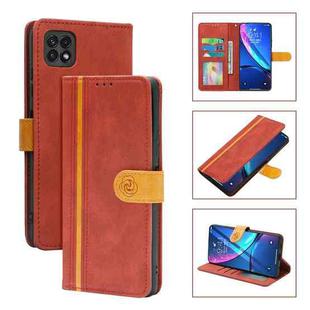 For Samsung Galaxy A22 5G Skin Feel Leather Wallet Phone Case(Red)
