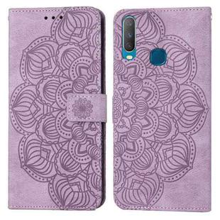 For vivo Y17 Mandala Embossed Flip Leather Phone Case(Purple)