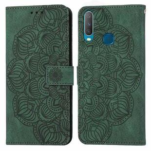 For vivo Y17 Mandala Embossed Flip Leather Phone Case(Green)