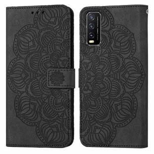 For vivo Y20 / Y12S Mandala Embossed Flip Leather Phone Case(Black)